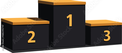 Award winners podium vector illustration, 1st 2nd 3rd place platform for competition, sports ranking stage, success concept, modern design