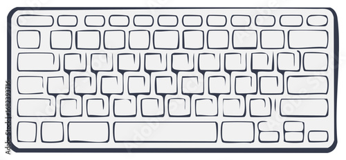 Abstract digital keyboard illustration. Isolated computer keyboard
