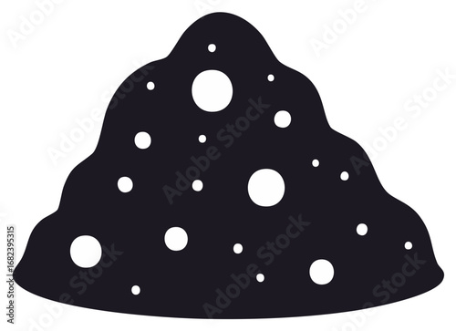 Pile of Dirt Clod with White Spots Vector Graphic Isolated