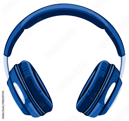 Vibrant Blue Headphones for Music or Communication Listening with White accents