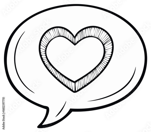 Conversation Bubble Outlining a Heart Shape Suggesting Affection and Positive Messaging