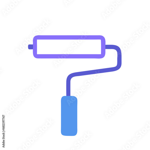 Paint roller icon in gradient blue and purple