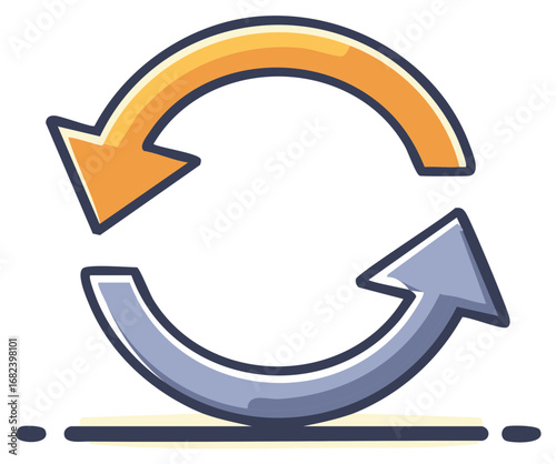 Two circular arrows icon representing a refresh, reload, or synchronization cycle.