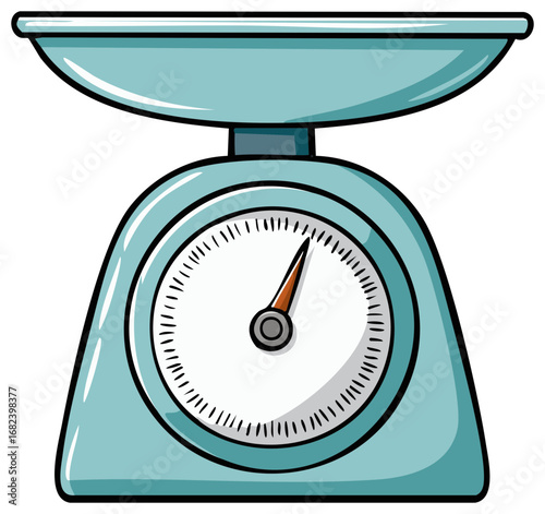 Vintage style kitchen scale with analog dial for weighing ingredients and food