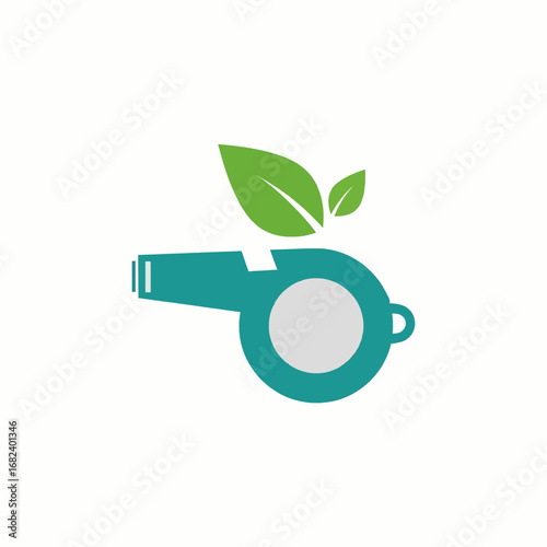 Report a violation whistle icon  Minimal Flat Vector Illustration for legal, compliance, policy, templates, and brandless design
