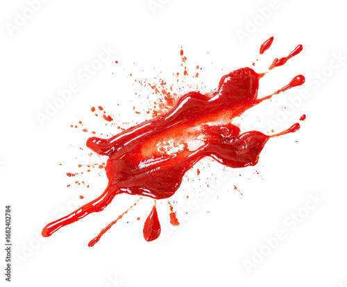 Red sauce splatters, radiating outwards