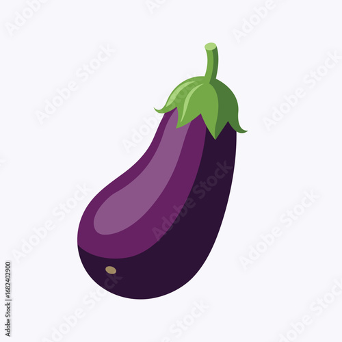 Fresh eggplant isolated on a light blue background