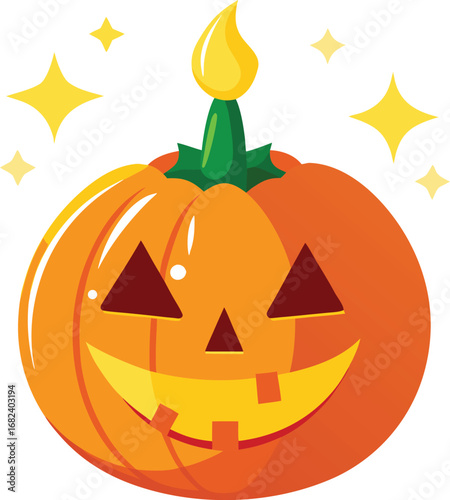 Jack o lantern with carved star candle inside