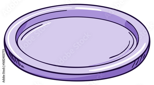 Light purple oval plate illustration simple clean dinnerware kitchen serving dish vector graphic