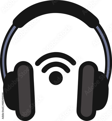Wireless headphones audio equipment vector illustration scalable eps for music and sound transparent background
