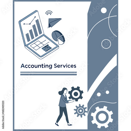Accounting service, design concept of a modern office worker, accountant graphic design