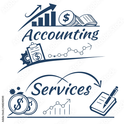 Accounting services vector illustration design element on background