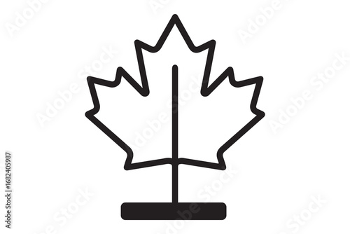 Maple Leaf Icon Outline for Design and Decoration,