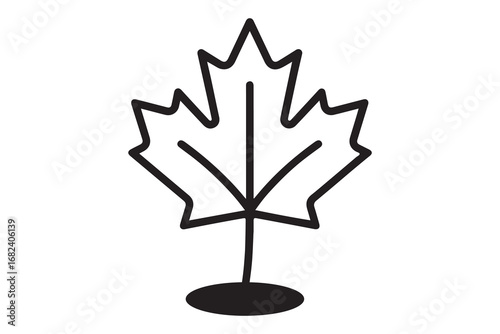 Maple Leaf Icon Outline for Design and Decoration,