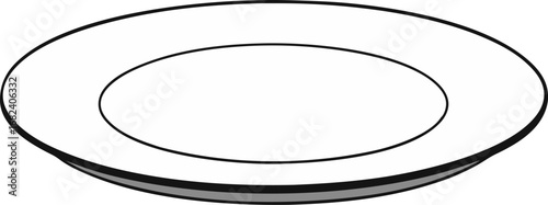 Clean white ceramic plate simple vector illustration eps scalable food presentation element transparent background