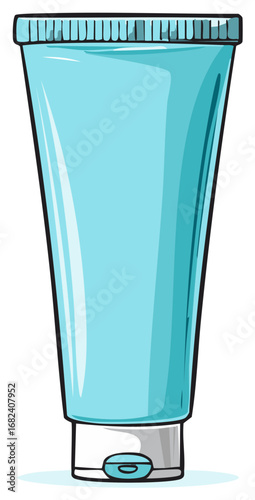 Blue Plastic Squeeze Tube with Flip-Top Cap