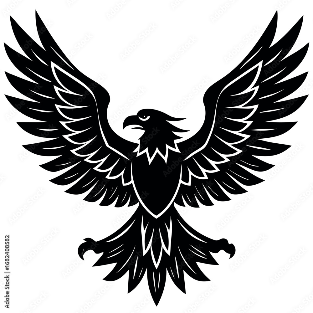 Fototapeta premium Majestic eagle with spread wings, a symbol of power