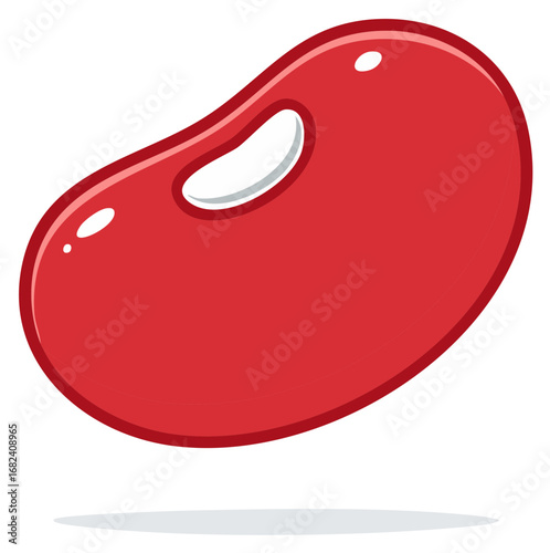 Red Jelly Bean Sweet Candy Confectionery Isolated Vector Illustration