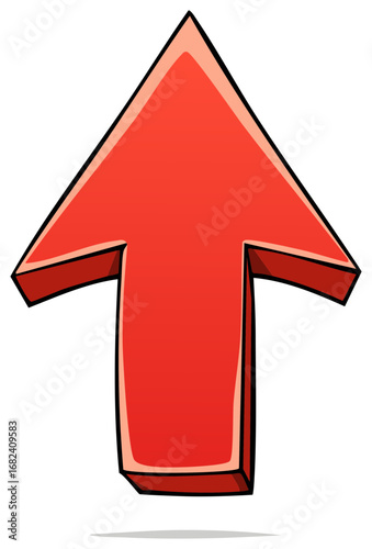 Wallpaper Mural Three dimensional red cartoon arrow pointing up symbolizing growth and success Torontodigital.ca
