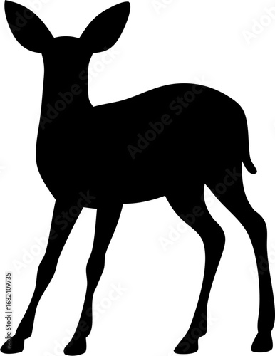 Antelope Silhouette Vector | Wild Animal Horn Outline Clipart SVG