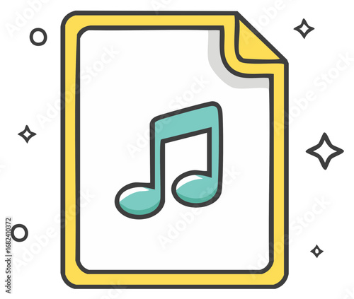 Musical Note Icon on Sheet
