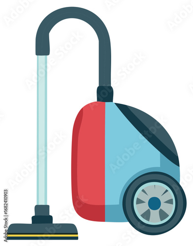 Colorful Canister Vacuum Cleaner Icon Illustration Cleaning Appliances Housekeeping Equipment