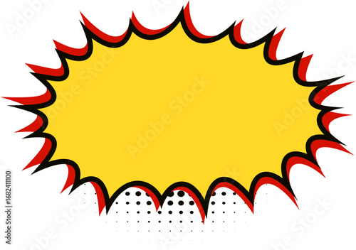 Comic Explosion with Halftone for Retro Design, Comic Explosion