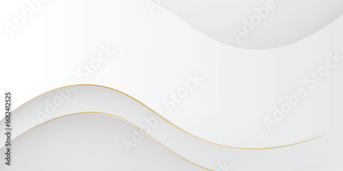 White background with elegant golden lines, use for template or cover. vector illustration