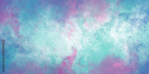 Abstract colorful watercolor texture of a fiery sky with a hint of grunge paint and vintage cloud patterns. Light sky blue shades watercolor background. Summer cloudy sky, watercolor painting. acrylic
