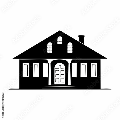 Traditional American House Silhouette