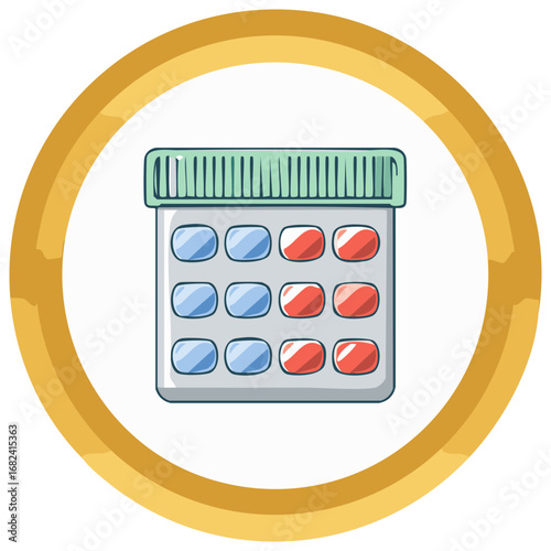 Weekly Pill Organizer Box with Multi Color Compartments for Medication Management and Health Reminders