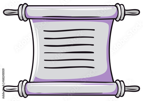 Classic paper scroll illustration with blank lines for message or announcement