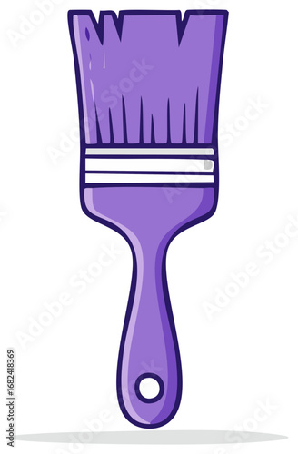 Purple paint brush cartoon illustration, art tool design