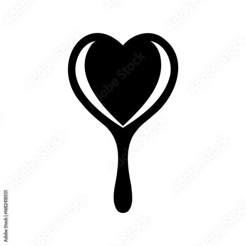 Abstract heart mirror design evokes love, reflection, and contemplation theme