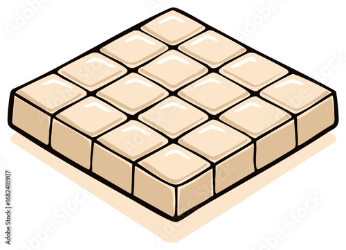 Creamy Square Chocolate Bar With Glossy Surface Ready To Break
