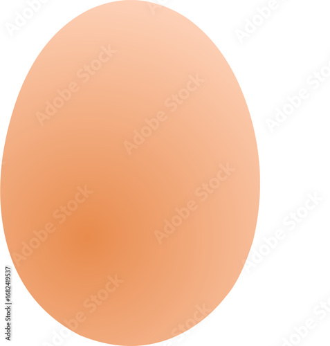 Amber vector illustration of a whole chicken egg with brown shell in flat style on a transparent background. Clean, simple design suitable for icons, stickers, and food graphic assets