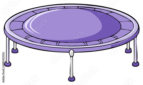 Illustration of a purple trampoline for outdoor recreation and fitness activities