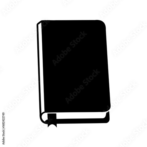 Free Download Black book silhouette standing upright with ribbon page marker for reading - GFXLoad