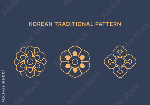 Korean Traditional Dancheong Pattern with Holiday Ornament Design