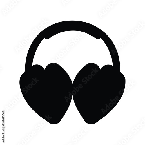 A pair of black earmuffs to keep your ears warm in winter