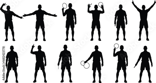 Tennis player silhouette, athlete training, sportsman action, tennis match, racket holding, victory pose, competition, professional sport, fitness, champion celebration, game