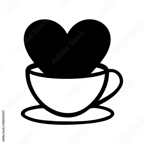 A cup of love coffee an artistic and minimalist design for romance