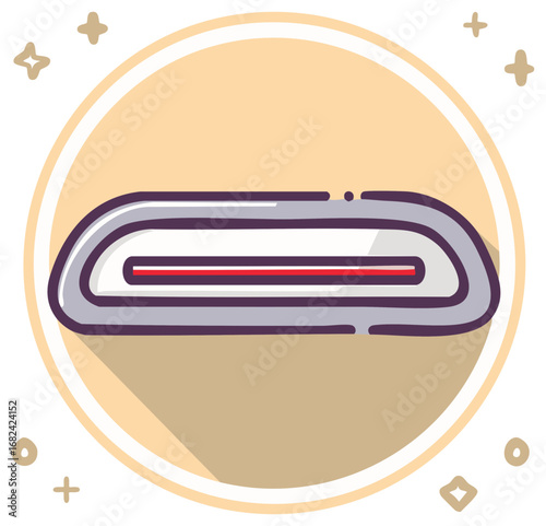 Stylized light bar icon automotive part design within round circle
