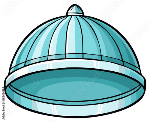 Light Blue Hat Illustration Cartoonish Dome Shaped Brimmed Headdress Headwear Apparel Accessory Fashion