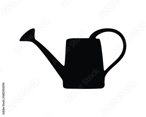 Silhouette of a watering can commonly used for gardening activities outdoors