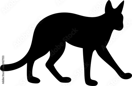 Caracal Silhouette Vector | Wild Cat Animal Outline Clipart SVG