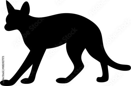 Caracal Silhouette Vector | Wild Cat Animal Outline Clipart SVG