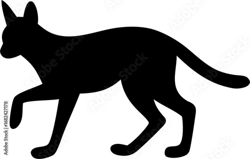 Caracal Silhouette Vector | Wild Cat Animal Outline Clipart SVG