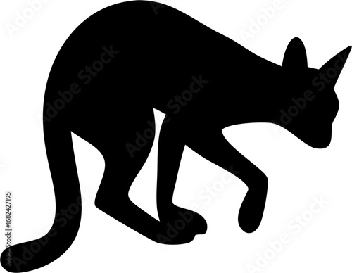 Caracal Silhouette Vector | Wild Cat Animal Outline Clipart SVG