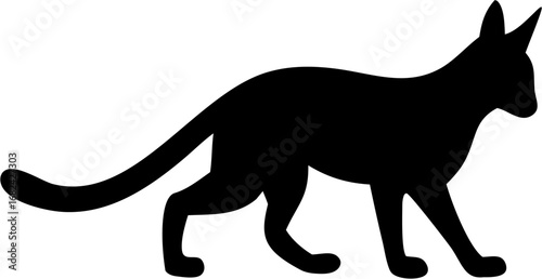 Caracal Silhouette Vector | Wild Cat Animal Outline Clipart SVG